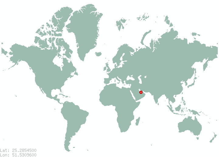 Doha in world map